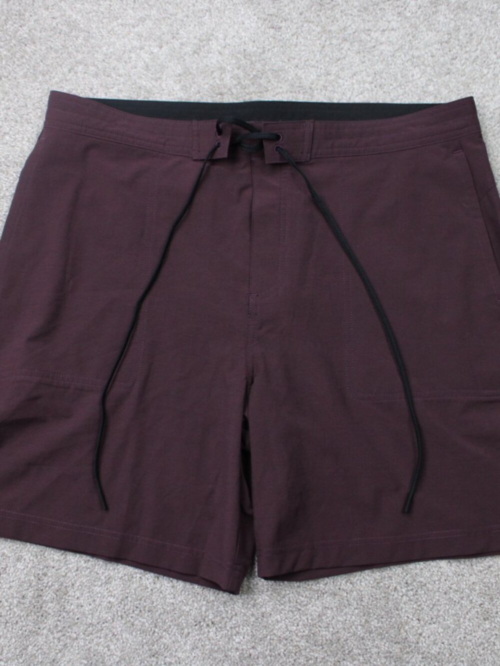 Fabletics Board Shorts Mens 35 Purple Hybrid Unlined 7" Drawstring Swim Trunks